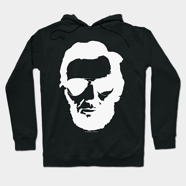 Cool Abraham Lincoln Wearing Aviator Sunglasses (White) Hoodie by SmokyKitten